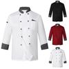 Куртка шеф-повара, двубортный воротник-стойка, карманный дизайн, пальто шеф-повара с длинными рукавами, униформа шеф-повара для работы в ресторане, отеле
