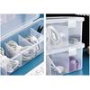 Transparent Data Cable Storage Box with Lid 5 Compartments Large Capacity Multi-purpose Charging Cord Jewelry Trinkets Organizer Case Container