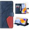 Case - E.F.CONNECTION - For Xiaomi Redmi Note 12 Pro 4G - Spliced Imitation Leather - Card Holder - 2 Tempered Glasses