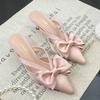 Fashion 2025 New Summer Pointed Toe Women Slippers Fashion High Heels Party Pumps Mules Slide Shoes