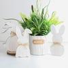 Rabbit Ornament Cute Easter DIY Cartoon Animal Style Happy Wooden Bunny Crafts Decoration Children Gift