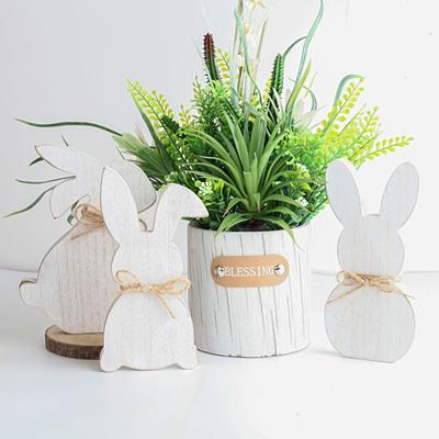 Кролик орнамент милый пасхальный DIY мультфильм животных стиль счастливый деревянный кролик ремесла украшения детский подарок