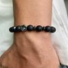 Новый мужской браслет с черной гематитовой короной, 8 мм, вулканический камень