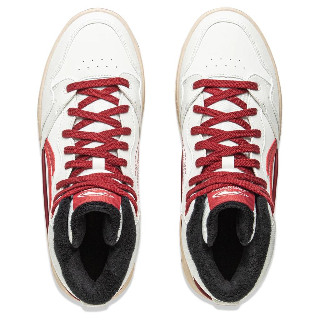 Li Ning Common 80-е MID Износостойкие Дышащие Высокие Скейтбордические Кроссовки Женские AGCV408-3