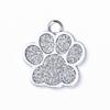 Solid Paw Print Pet ID Tag Zinc Alloy Dog Cat Name Plate Custom Laser Engraving Design Collar Keychain OEM Accepted