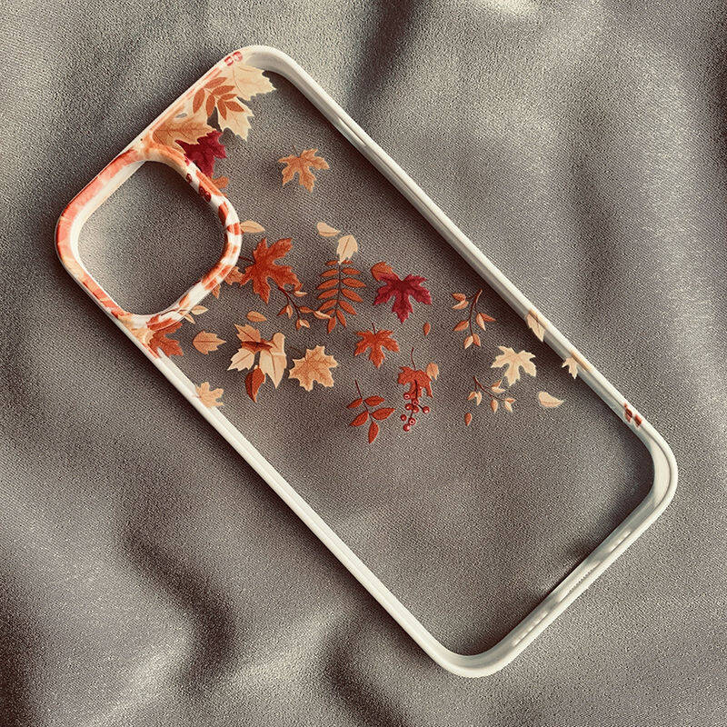 Модный Желтый Чехол для Телефона с Осенними Листьями для iPhone 14 15 Pro MAX 11 13 12 16 X SE20 XR 7 8Plus Кленовый Лист Жесткий Прозрачный Чехол-Оболочка