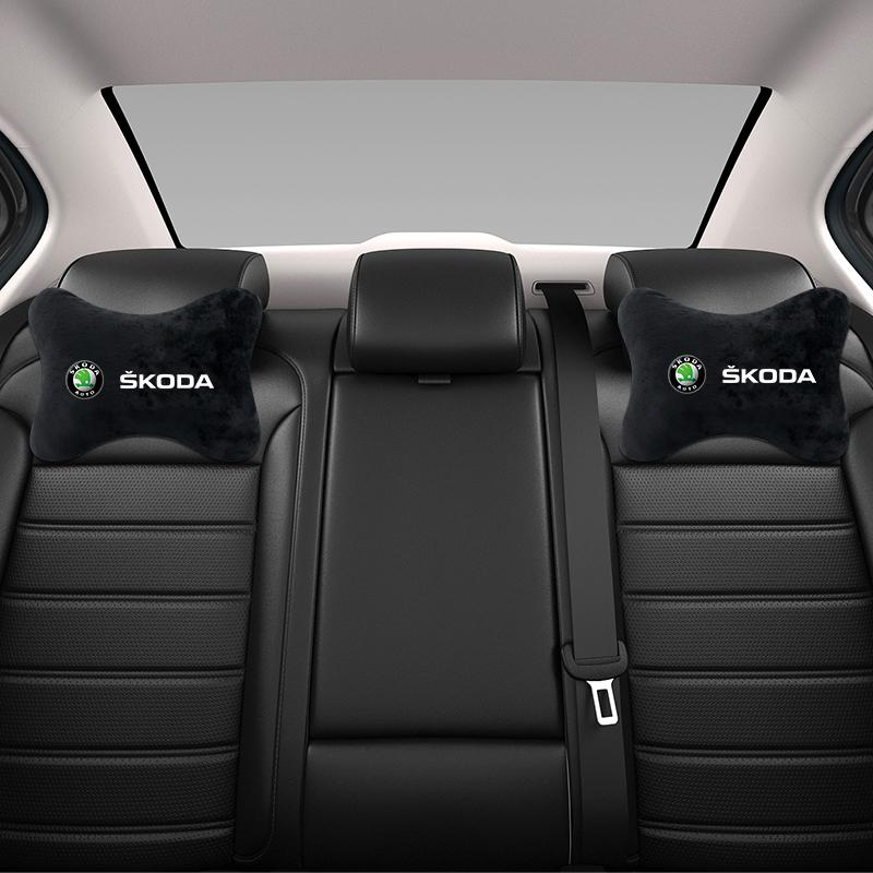 SKIF6 Valve Stems & Caps For Skoda KODIAQ SUPERB Car Neck Pillow Lint Head Support Protector Headrest Back Cushion