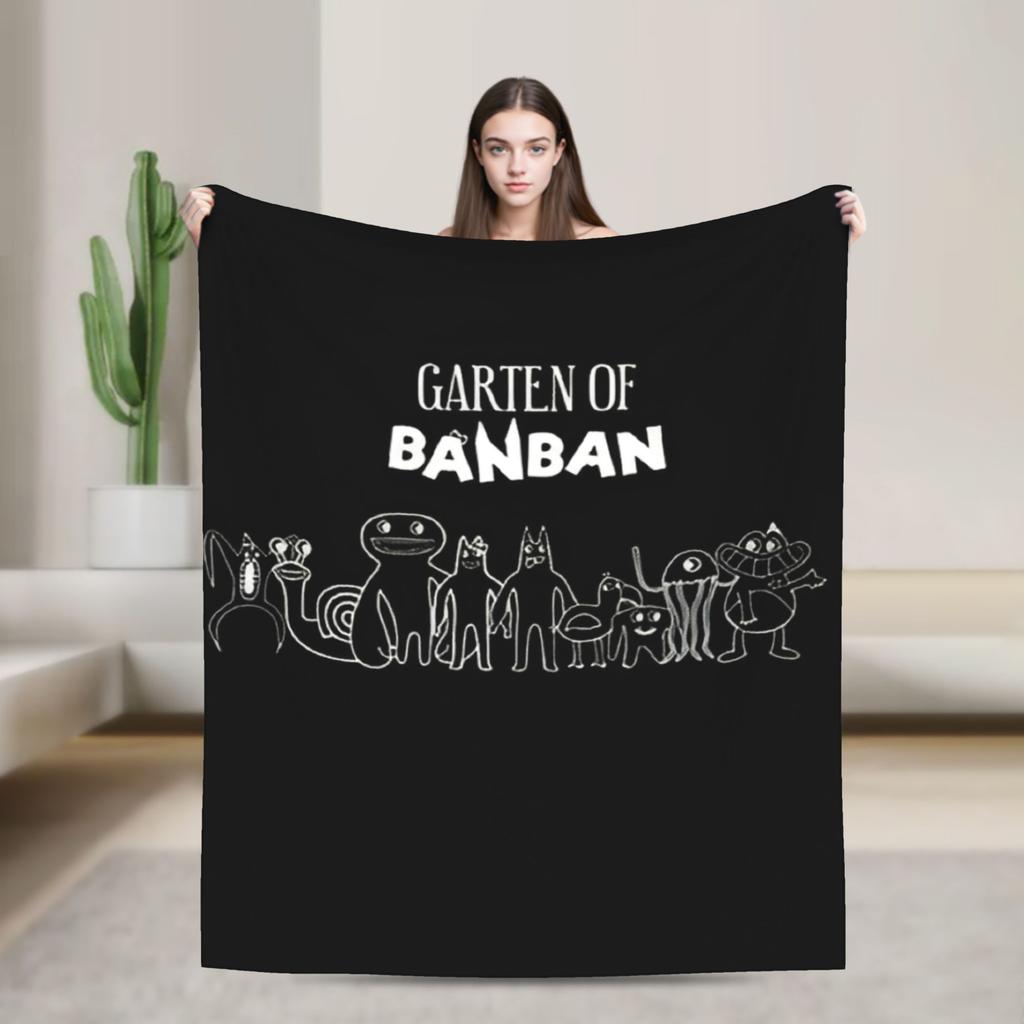 Garten of banban characters Blanket Super Warm Plush Bedding Throws For Couch Chair Airplane Travel Flannel Bedspread Bed Cover