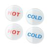 2 Pairs Acrylic Hot Cold Sign Waterproof Self-adhesive House Kitchen Bathroom Office Water Temperature Indication Sign Round Square Warning Sign