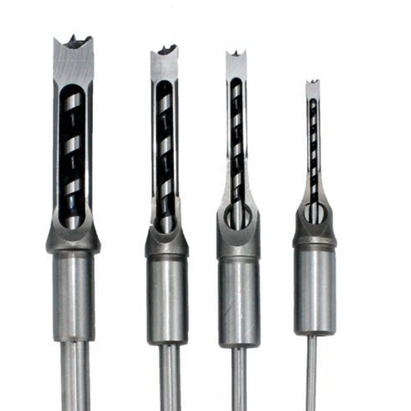 Multi-purpose Square Hole Drill Bit Steel Hardness for Sharp Durable Mortising Chisel Set 6.4 mm/8mm/9.5mm/12.7mm/14mm/1