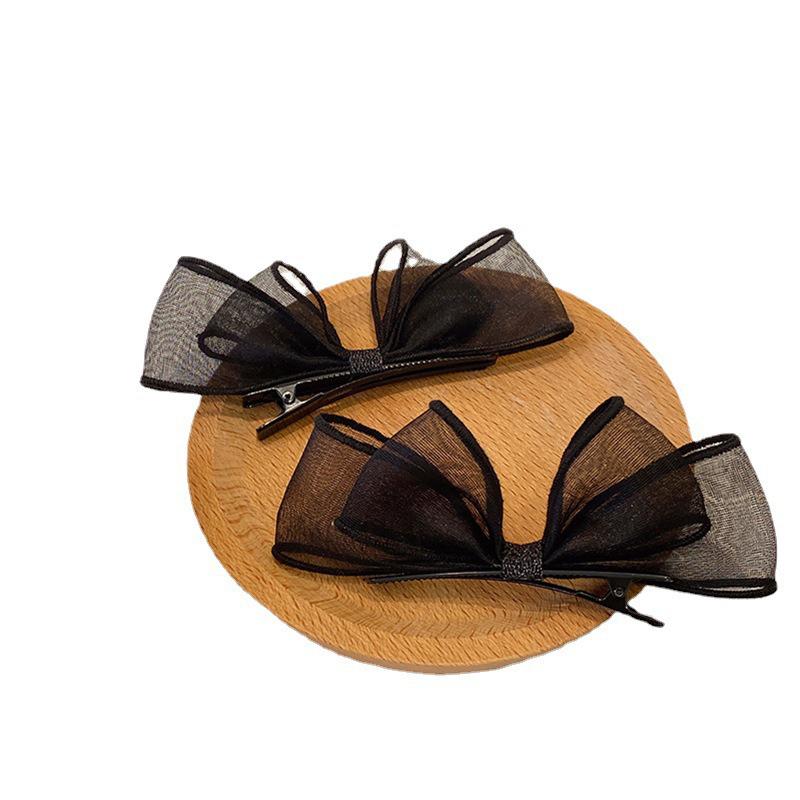 Black Lace Double-Layer Mesh Bow Hairpin For Women Girl Hair Accessories