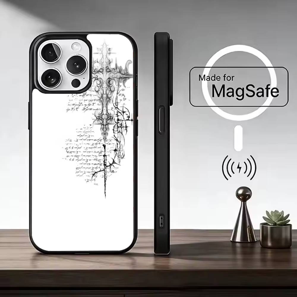 C-Cool Dark Catgothic C-Cross For Magsafe Phone Case for iPhone 17 16 15 14 13 12 11 Series Wireless Charging