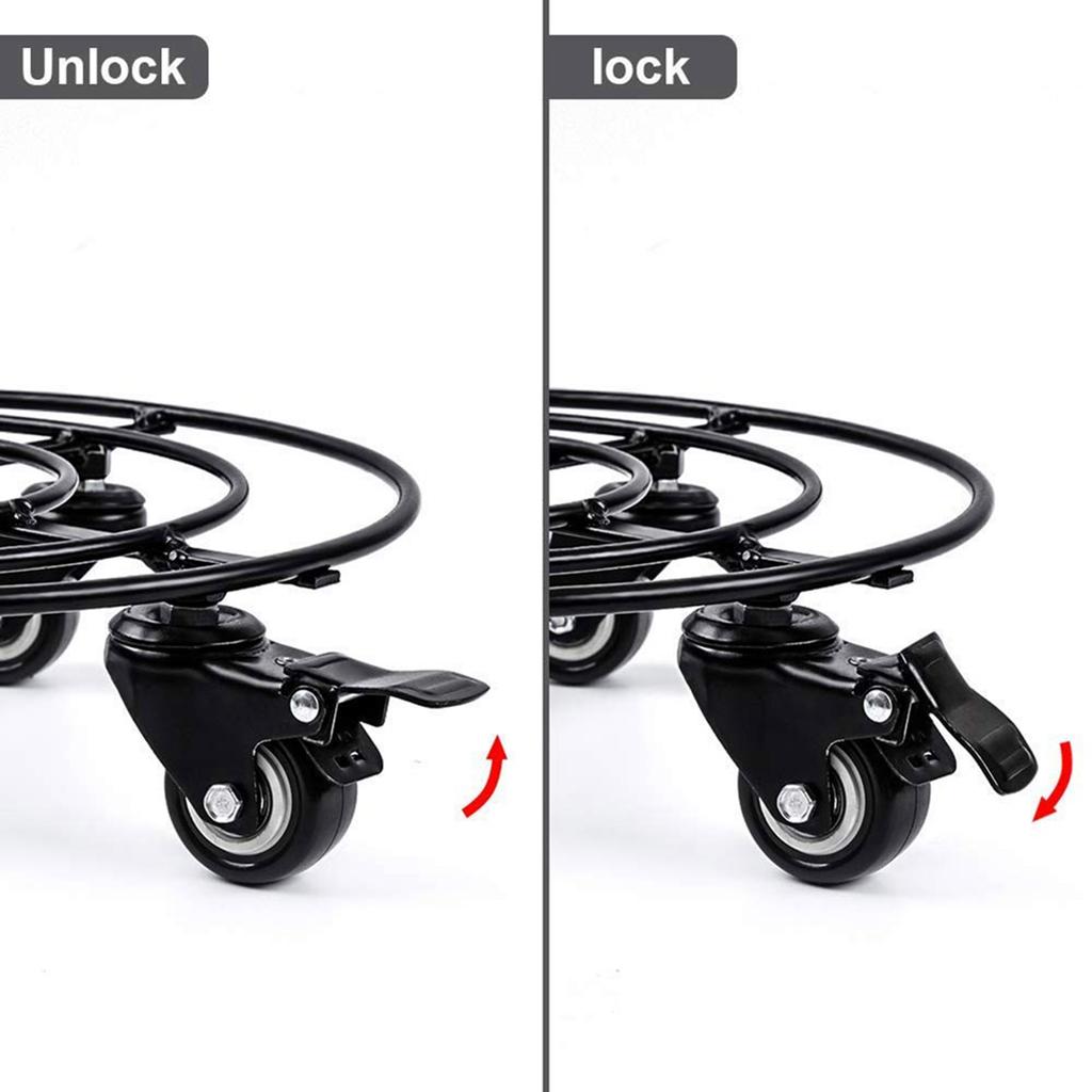 Сверхмощная железная подставка для растений в горшках с колесами, круглая стойка для цветочного горшка для использования в помещении и на открытом воздухе