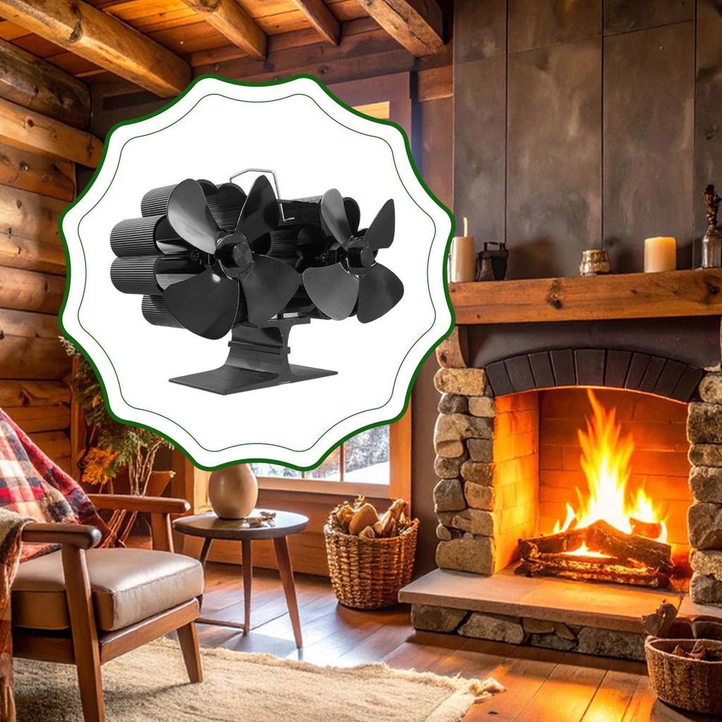 Вентилятор для плиты, компактный двухголовый тепловой вентилятор с низким уровнем шума для пикников, вечеринок, сараев, патио, амбаров