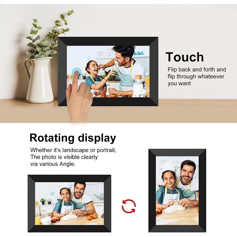 Цифровая фоторамка WiFi Frameo 10,1-дюймовая 32 ГБ/64 ГБ интеллектуальная цифровая фоторамка с сенсорным экраном IPS HD 1280x800