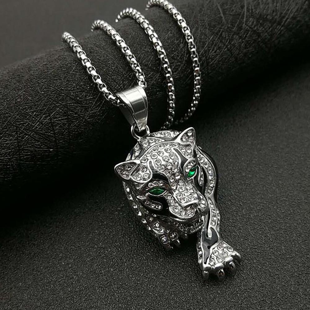 Fashion Exquisite Tiger Pendant Necklace Stainless Steel Trendy Hip Hop Animal Necklaces for Men Women Punk Party Jewelry Gift