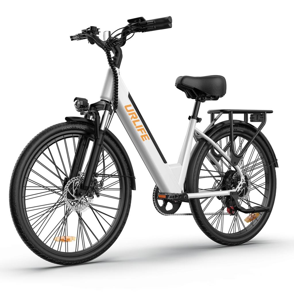 URLIFE E26 Urban Commuting E-Bike With TowSeat 36V13Ah Battery 350W Motor Eiectric Bike 26 Inch City Fat Tire Electric Bicycle