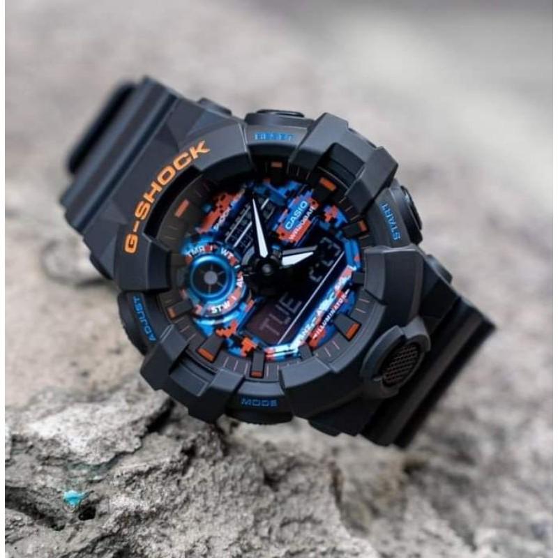 Casio LCD/Pointer Dual Display Series CITY BATTLE Trendy Sports Fingertip Gyro Set Quartz Movement Resin Strap Japanese and Korean GA-700CT-1APRT