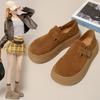 Ретро туфли Мэри Джейн с большой головой женские осенние новые на толстой подошве с открытым верхом с юбкой, добавить две женские туфли