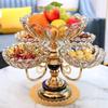 Rotating Crystal Glass Multi-Layer Fruit and Snack Plate for Modern Living Room Coffee Table