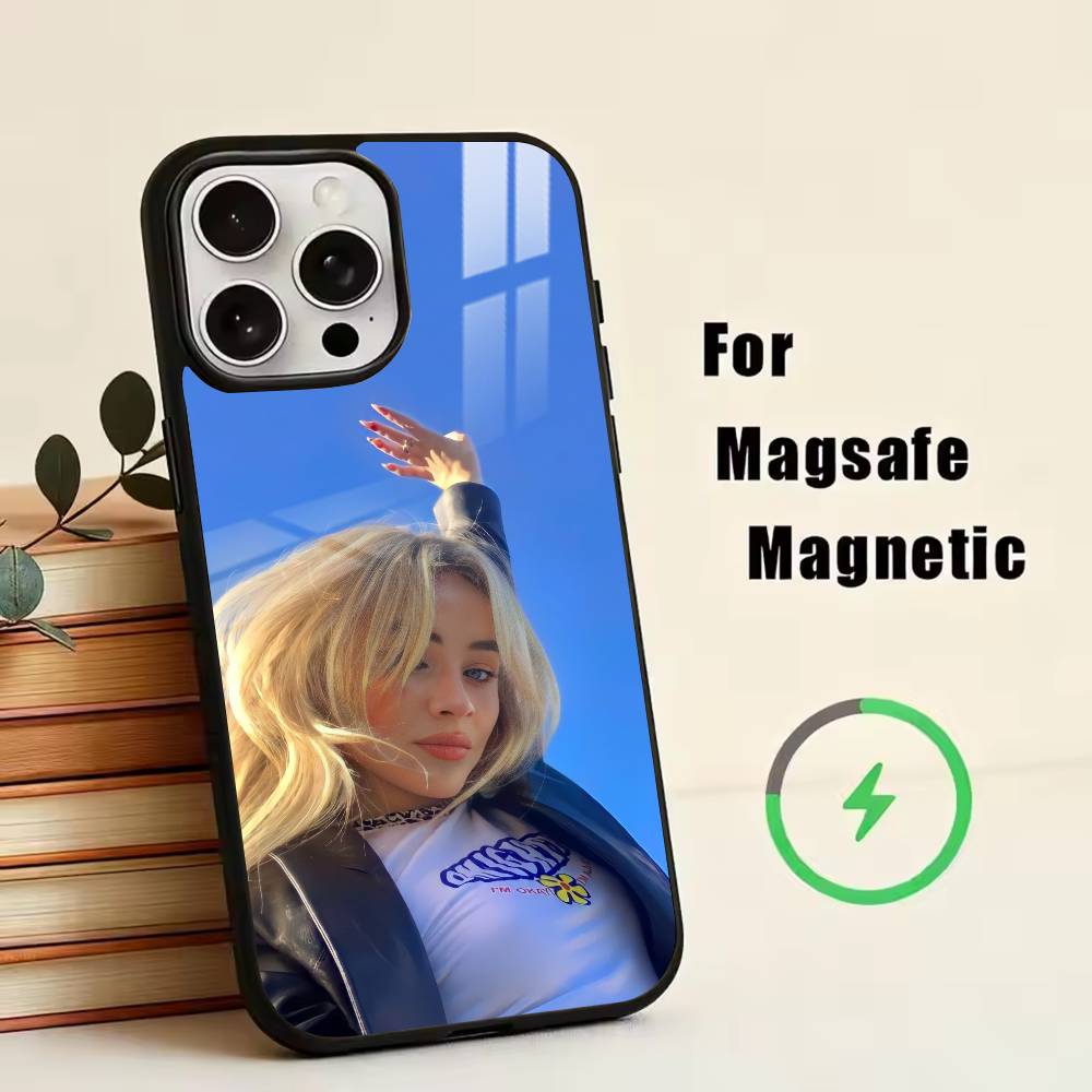 Дерзкая девушка S-Сабрина Карпентер Чехол для телефона Для iPhone17,16,15,14,13,12,11 Plus,Pro Магнитный Для Magsafe Беспроводная зарядка