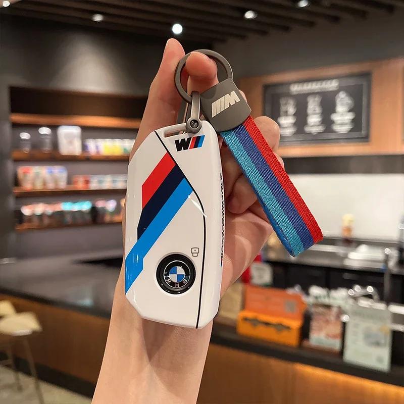 Car Key Case Cover for BMW X1 U11 X7 G07 XM G09 i7 7 Series G70 LCI iX I20 U06 G81 M3 Auto Accessaries Key Fob TU0