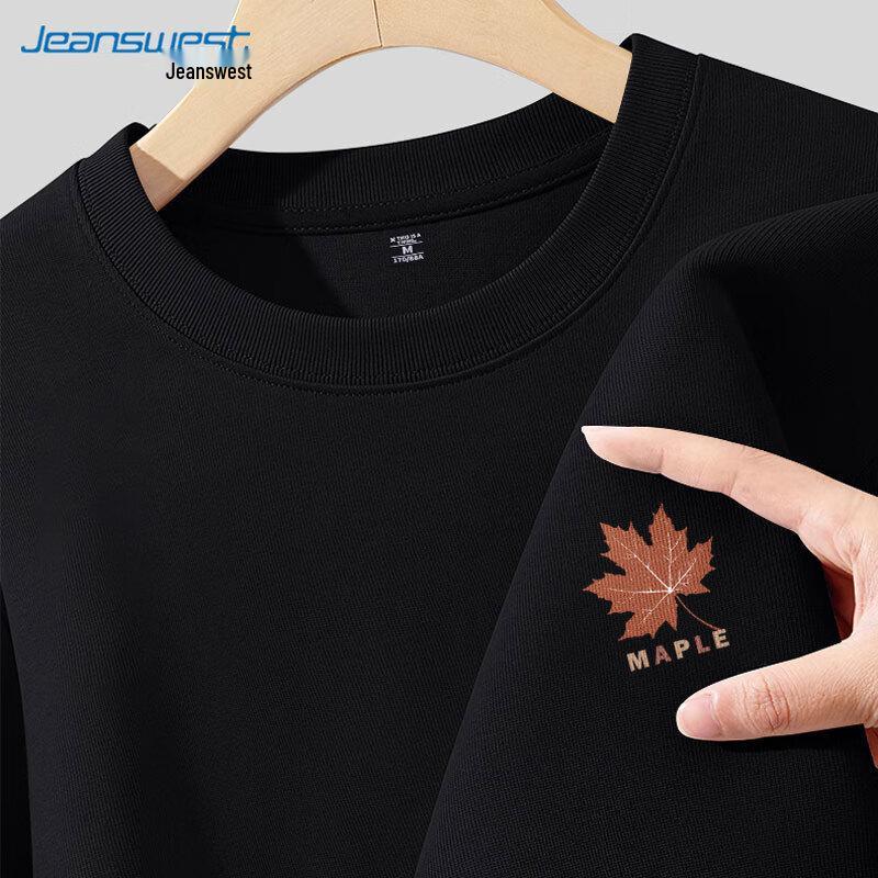 Jeanswest Men's Cotton Casual T-Shirt with Maple Leaf Print