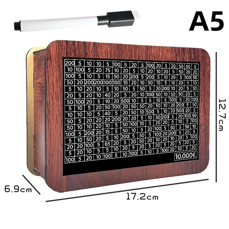 Копилка деревянная копилка 1000/2000/3000/5000/10000 евро с копилкой многоразового использования с целью сбережения и коробками с числами