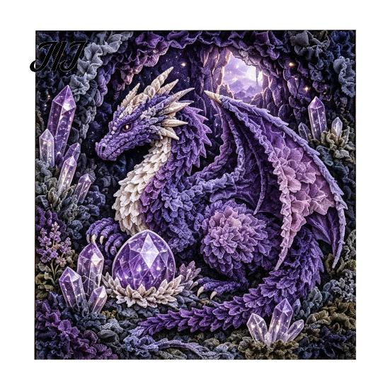Creative Handicraft for Adults Dragon Fabric Poke Art Kit, Mythic DIY 3D Craft Unique Gifts Artists Project, No-Sew Crafting Kit Adults, Handmade