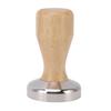 Coffee Tamper 304 Stainless Steel Base Coffee Powder Bean Press Hammer with Wooden Handle for Home