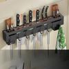 Stainless Steel Knife Holder No-Drill Wall-Mounted Kitchen Rack Multi-Functional Chopsticks and Knife Storage Rack