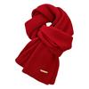 Women Scarf Solid Color Thickened Windproof Warm Versatile Scarf Daily Winter Outdoor Cycling Long Scarf