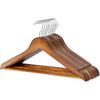 YAMLGHT Wooden Hangers, Natural Maple Wood for Suits, Shirts, Jackets, and Coats, with Thin Non-Slip Grooves, Anti-Deformation Trouser Rail, 360-Degre