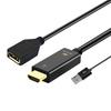 H146 HDMI Папа + USB 2.0 Папа на DisplayPort Мама Адаптер-Кабель, Длина 25см