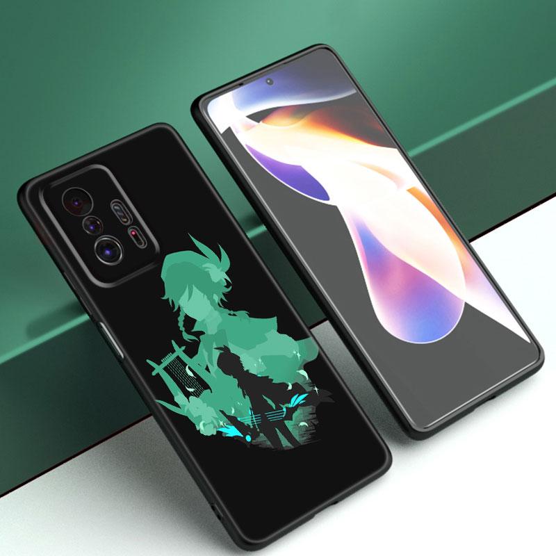 Чехол для телефона Genshin Impact с аниме для Xiaomi Mi A2 8 9 SE Note 10 10T 11 12 Lite 9T 11T 12S 12T Pro A3 6X 12X, мягкий черный чехол из ТПУ
