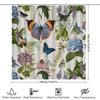 Natural Butterfly Flowers Bath Curtain Printed Fabric Shower Curtain for Bathroom Decor