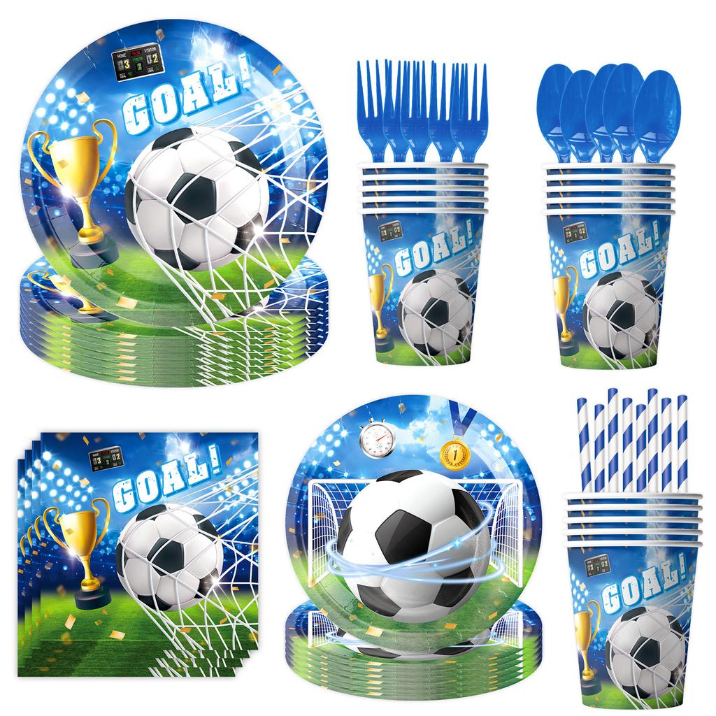 Football-Themed Party Supplies, Birthday Decoration, World Cup Tableware, Party Atmosphere, Banner Props