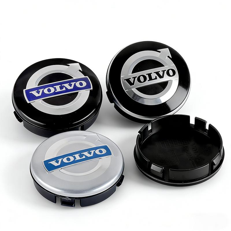 4Pcs 64mm Auto Wheel Center Caps for Volvo S40 S60 S80L XC60 XC90 V40 V50 V90 T6 - Premium Car Hub Cover Replacement Accessories
