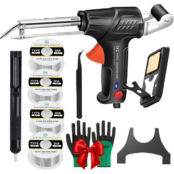 Промышленные лазерные сварочные инструменты с внутренним нагревом, многофункциональный паяльник, набор пистолетов для пайки, подходит для промышленности, домашнего ремонта (ЧЕРНЫЙ)