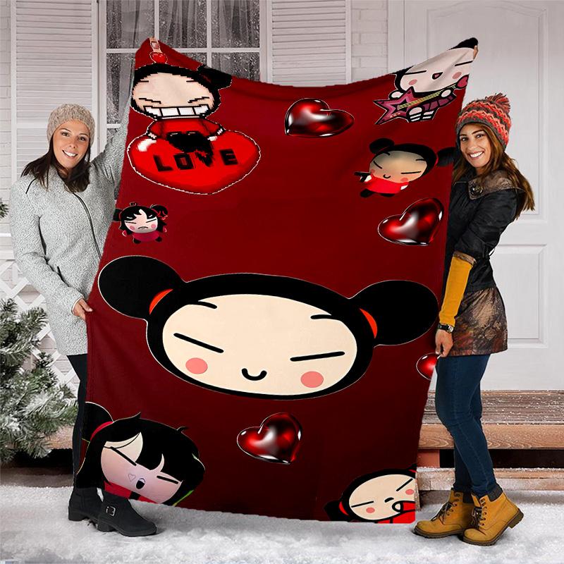 Pucca2 printed throw blanket—lightweight,soft,warm;versatile blanket for all seasons—perfect as &air-conditioning throw,nap blanket