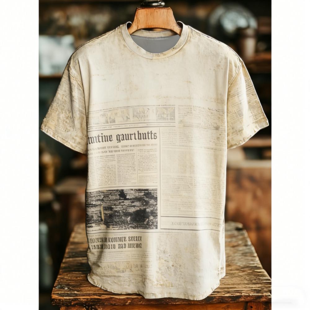 Europe America Vintage Print Men's T-Shirts Fashion Street Short Sleeve Tee Shirts Outdoor Casual Clothing T-shirt Women Tees Tops