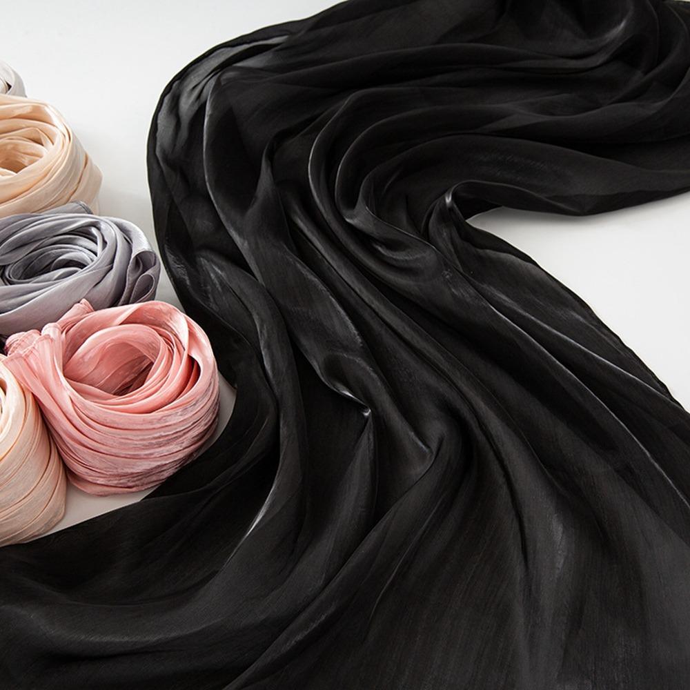 Luxury Chiffon Hijabs Breathable Women Cool Satin Smooth Crepe New Head Wrap