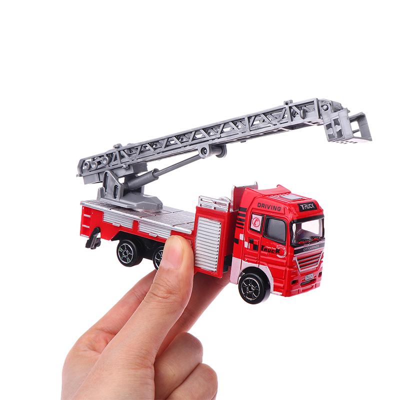 1 Piece Kid Toy Alloy Fire Truck 1:32 Simulation Firefighting Diecast Rescue Vehicle Fire Ladder Engineering Car Model