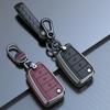 Zinc Alloy Cowhide Car Remote Key Case Fob For VW Volkswagen Golf 7 MK7 Tiguan MK2 SEAT Ateca Leon FR 2 Ibiza For Skoda Octavia
