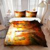 3pcs Horse Sunset Bedding Set Down Comforter Cover and Pillowcases, Suitable for All Seasons(No Insert)-0729020