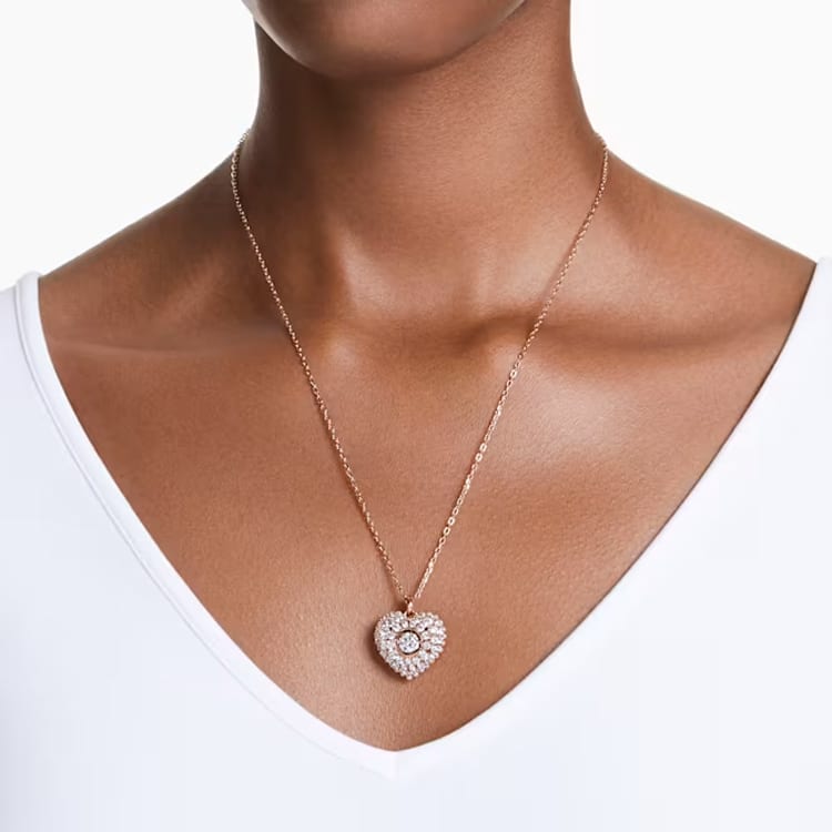 Swarovski Cubic Zirconia, Faux Crystal, Rose Gold Tone Plated, Faux Pearl Necklaces Women's Rose Gold 5680402
