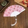 Fruit Pattern Handheld Fan Lemon Design Portable Fan Casual Fabric Tassel Fan  Women