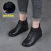 2025 New Winter Warm Cotton Boots Soft Leather Rubber Soft Sole Middle-aged Women's Boots Velvet Cotton Shoes Non-slip Flat Short Boots