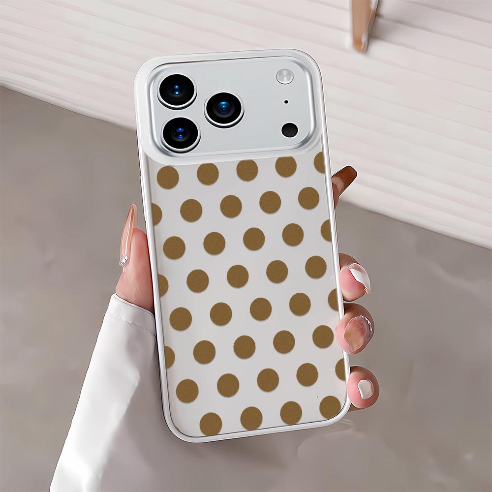 Simple Polka Dots With Small Dots Phone Case For Iphone 17 Air 16 15 14 11 13 12 Pro Max Lightweight Trendy Protective Cover