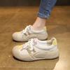 Spring Little White Shoes Women's New Thick-soled Sports Versatile Casual Shoes Shallow Mouth Breathable Soft Sole Single Shoes Synthetic Leather